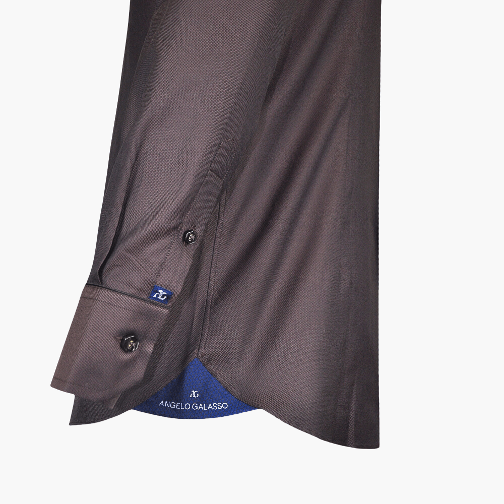 Brown Alloro Logo Corleone Shirt - Angelo Galasso - Luxury Italian Menswear London