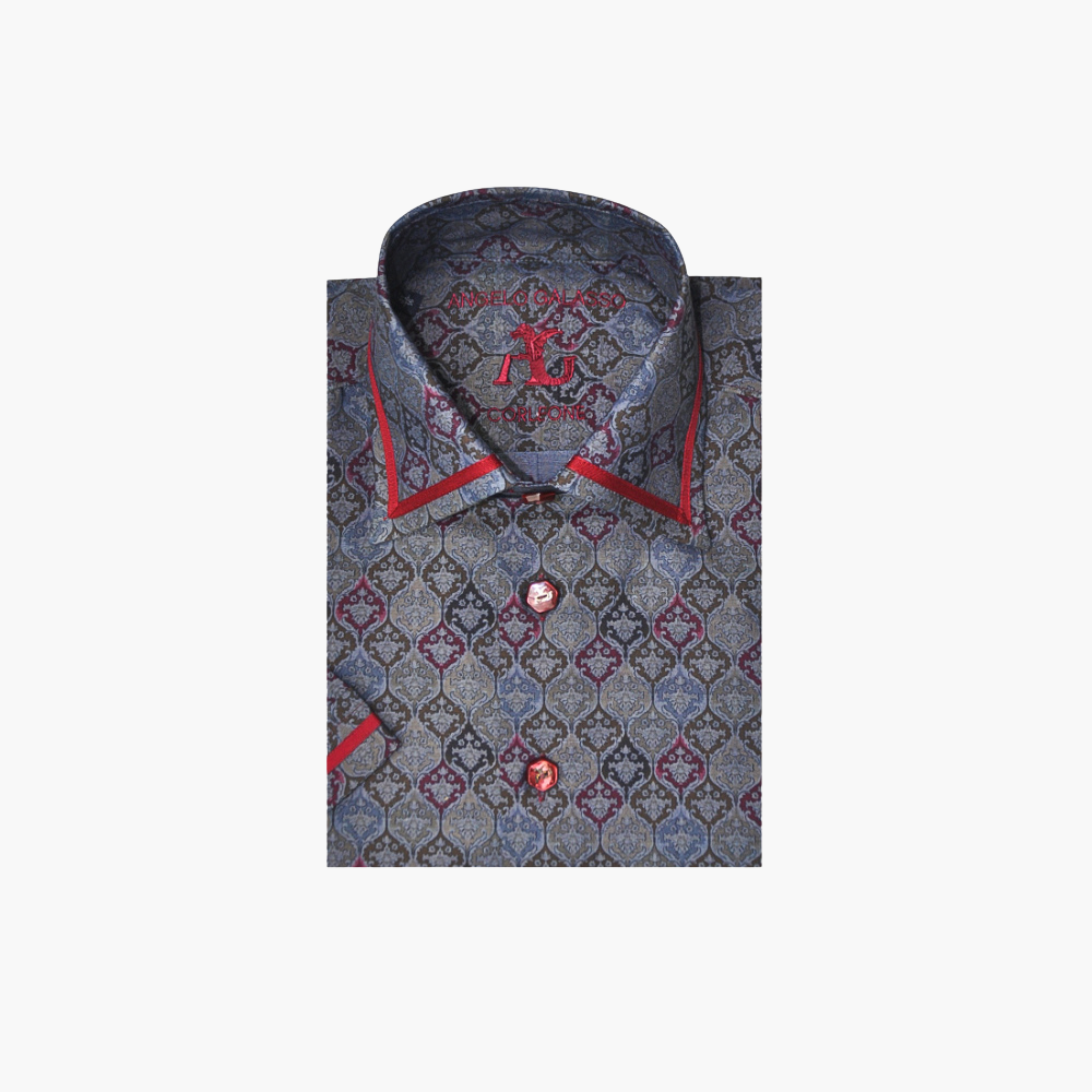Grey Ogee Short Sleeves Corleone Shirt