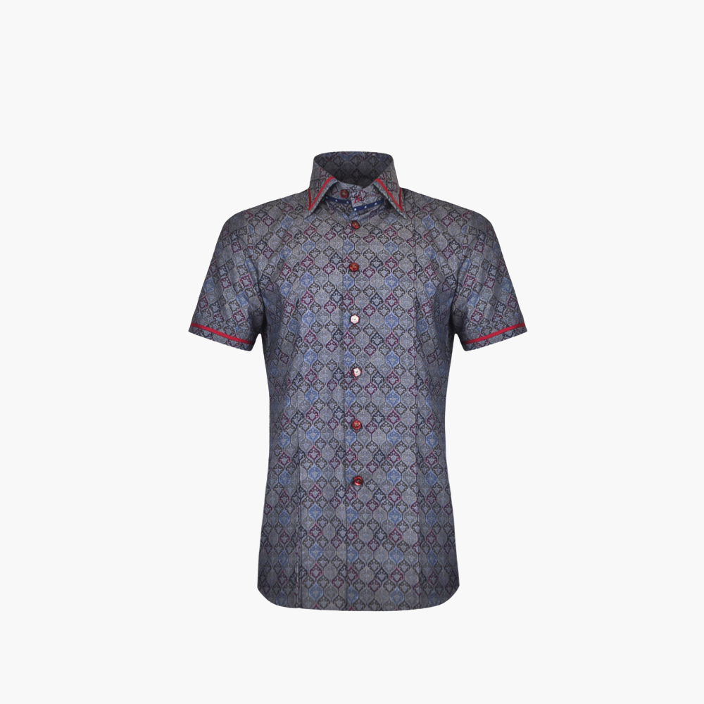 Grey Ogee Short Sleeves Corleone Shirt