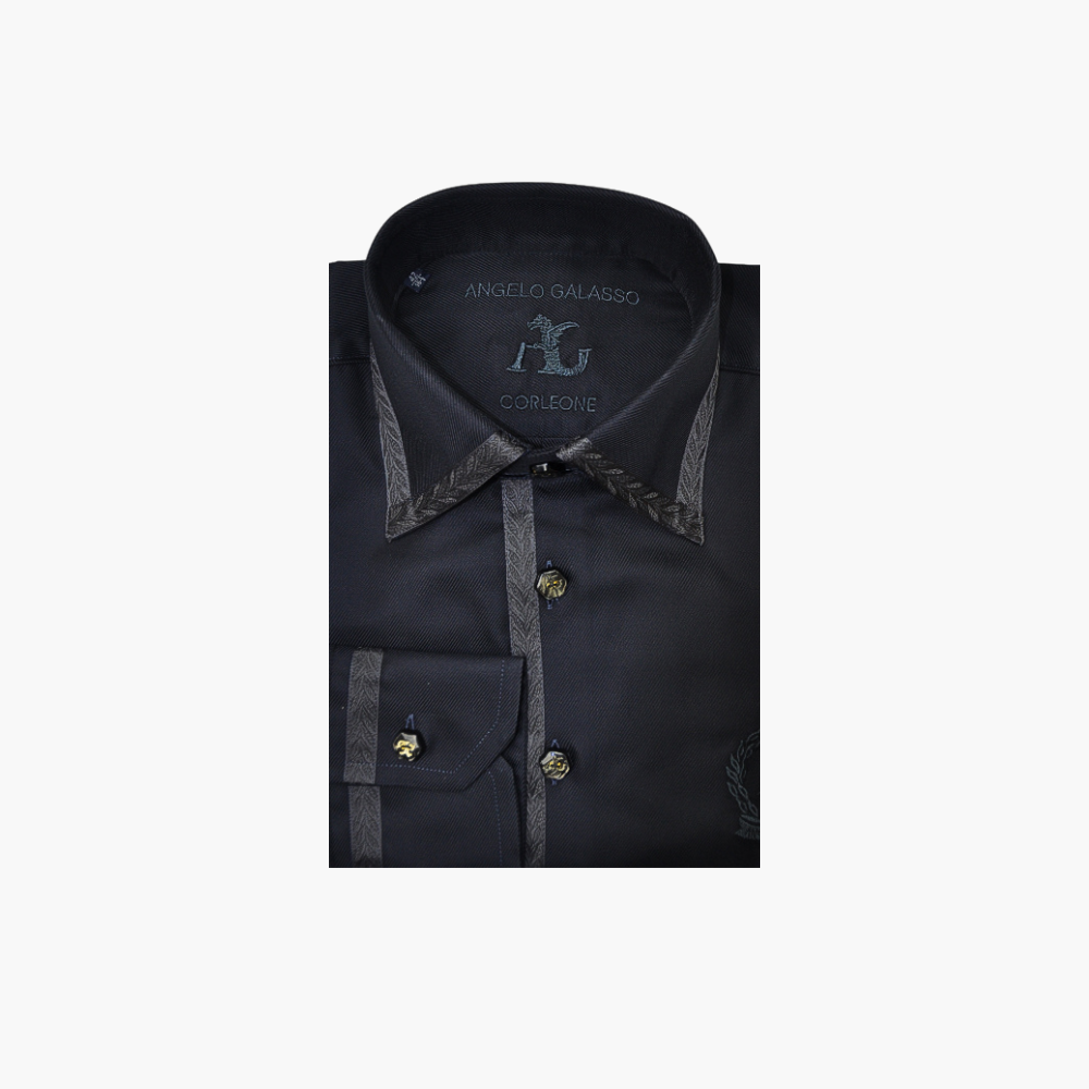 Black Metallic Jacquard Alloro Shirt - AG23S1HAS24
