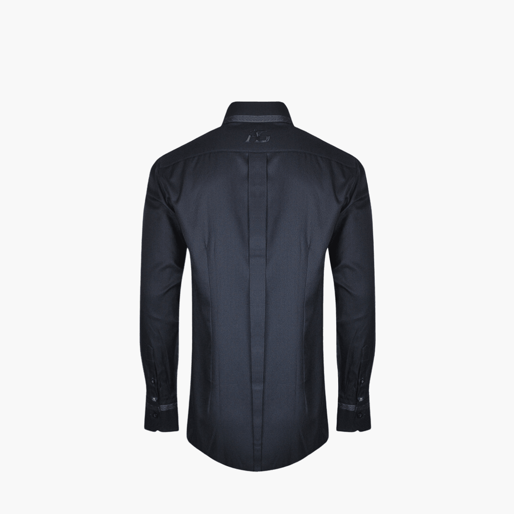 Black Metallic Jacquard Alloro Shirt - Angelo Galasso - Luxury Italian Menswear London