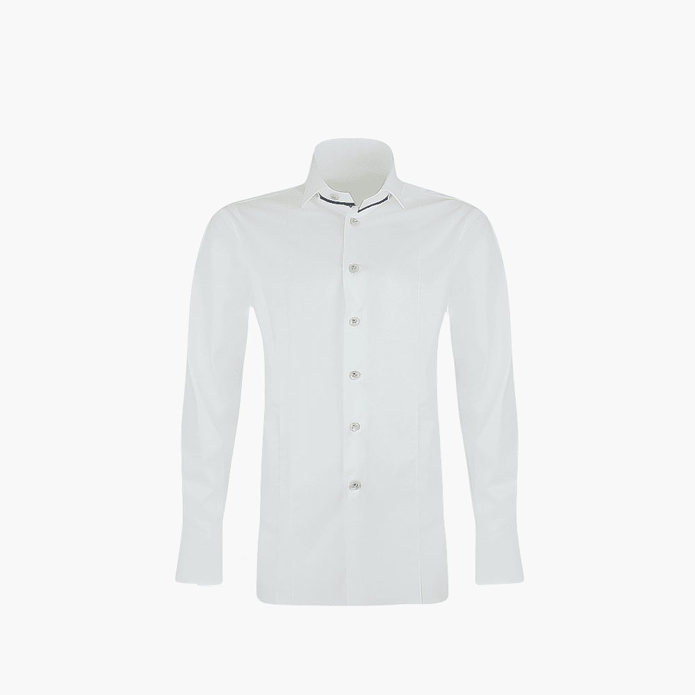 Angelo Galasso White Twill Mason Shirt - Angelo Galasso - Luxury Italian Menswear London