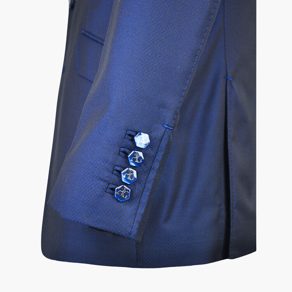 Blue Wool Suit - Angelo Galasso - Luxury Italian Menswear London