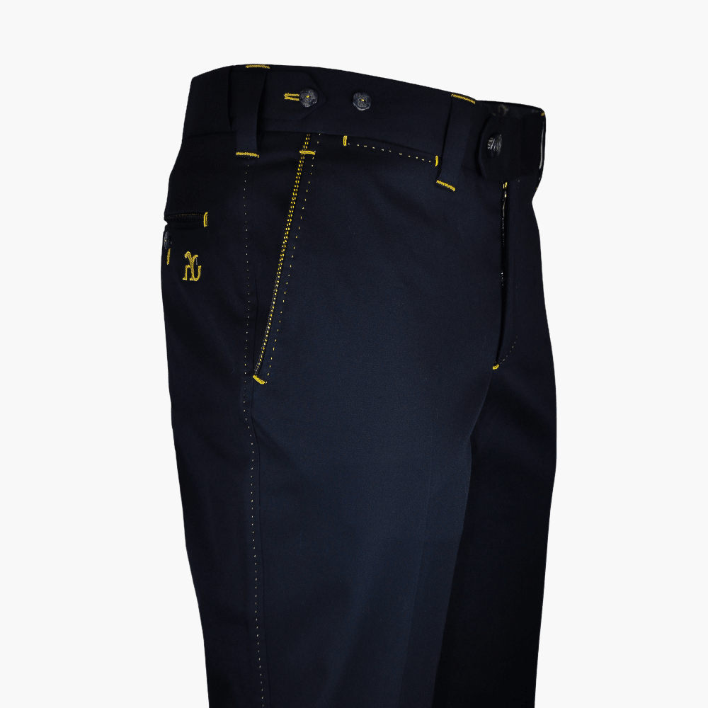 Black Piping Trousers - Angelo Galasso - Luxury Italian Menswear London
