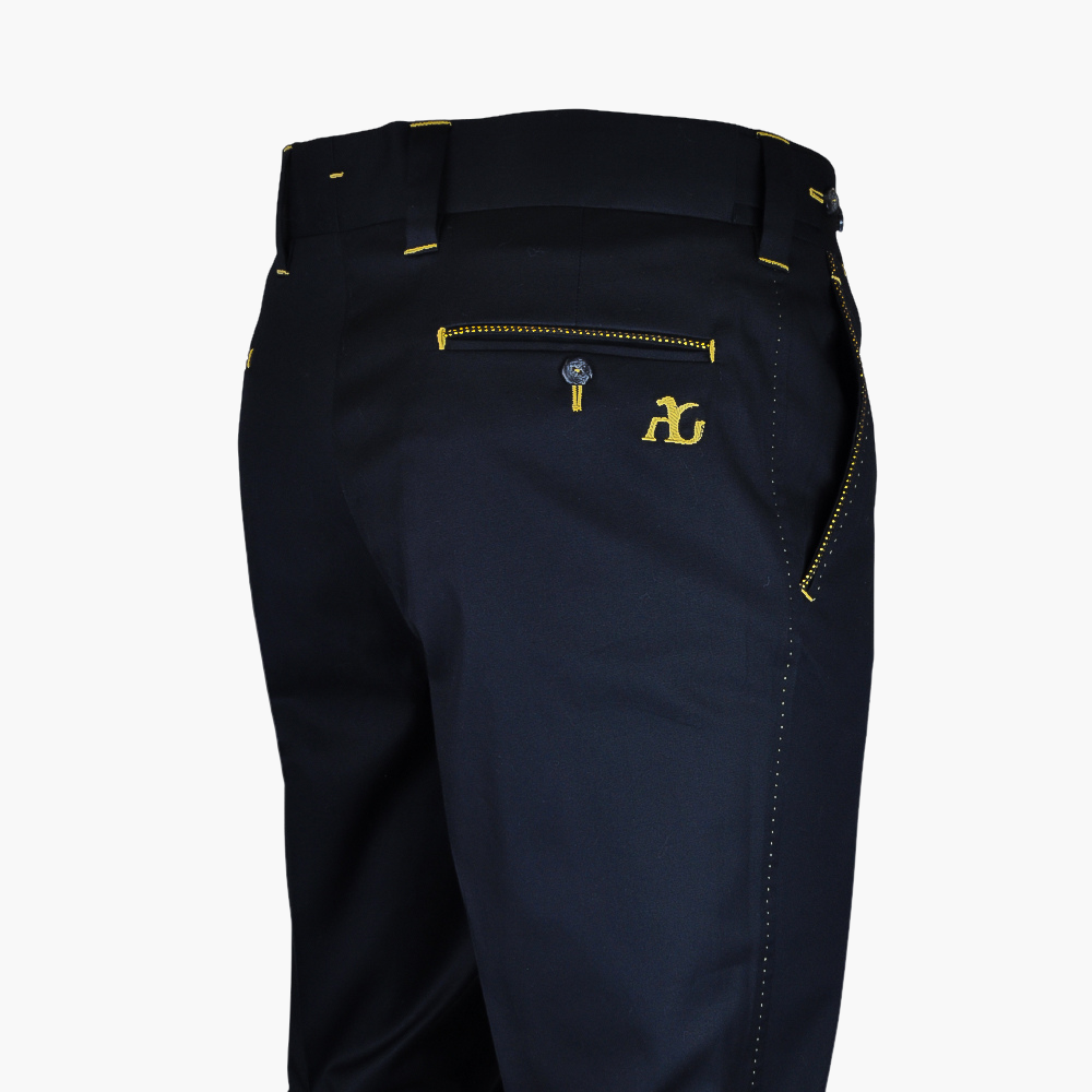 Black Piping Trousers - AG23S7RIV01FL