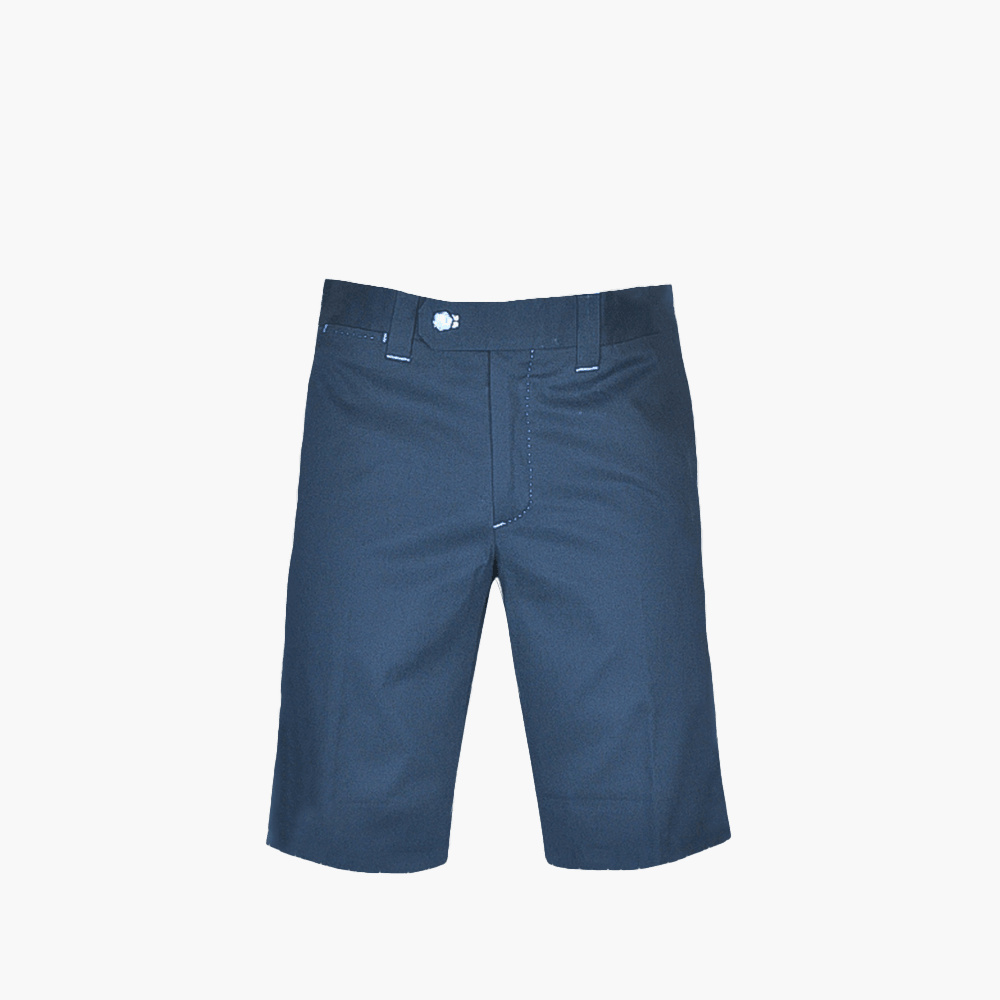 Dark Blue Hexagonal Bermuda - Angelo Galasso - Luxury Italian Menswear London