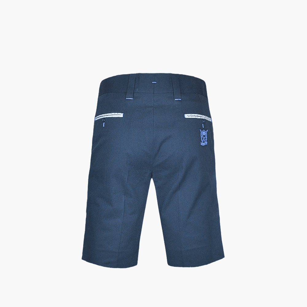 Dark Blue Hexagonal Bermuda - Angelo Galasso - Luxury Italian Menswear London