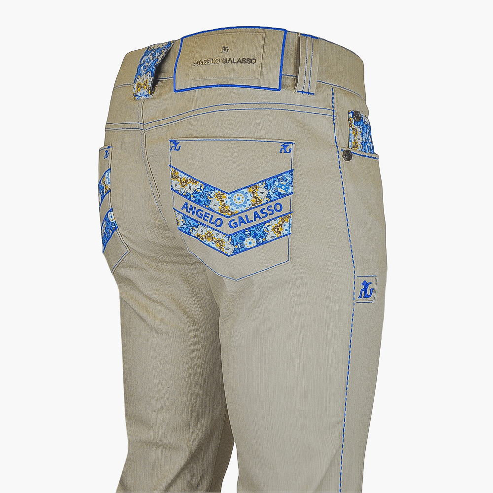 Beige Jeans AG Print - Angelo Galasso - Luxury Italian Menswear London