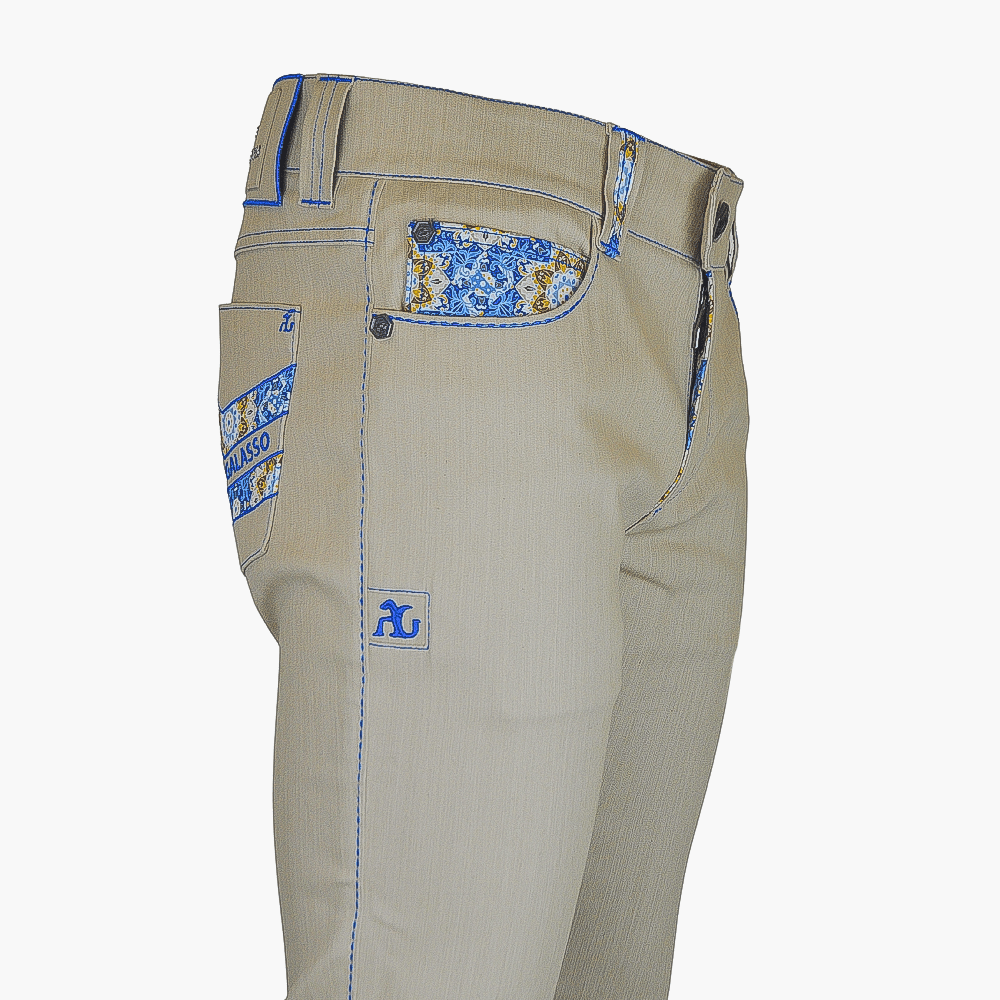 Beige Jeans AG Print - Angelo Galasso - Luxury Italian Menswear London