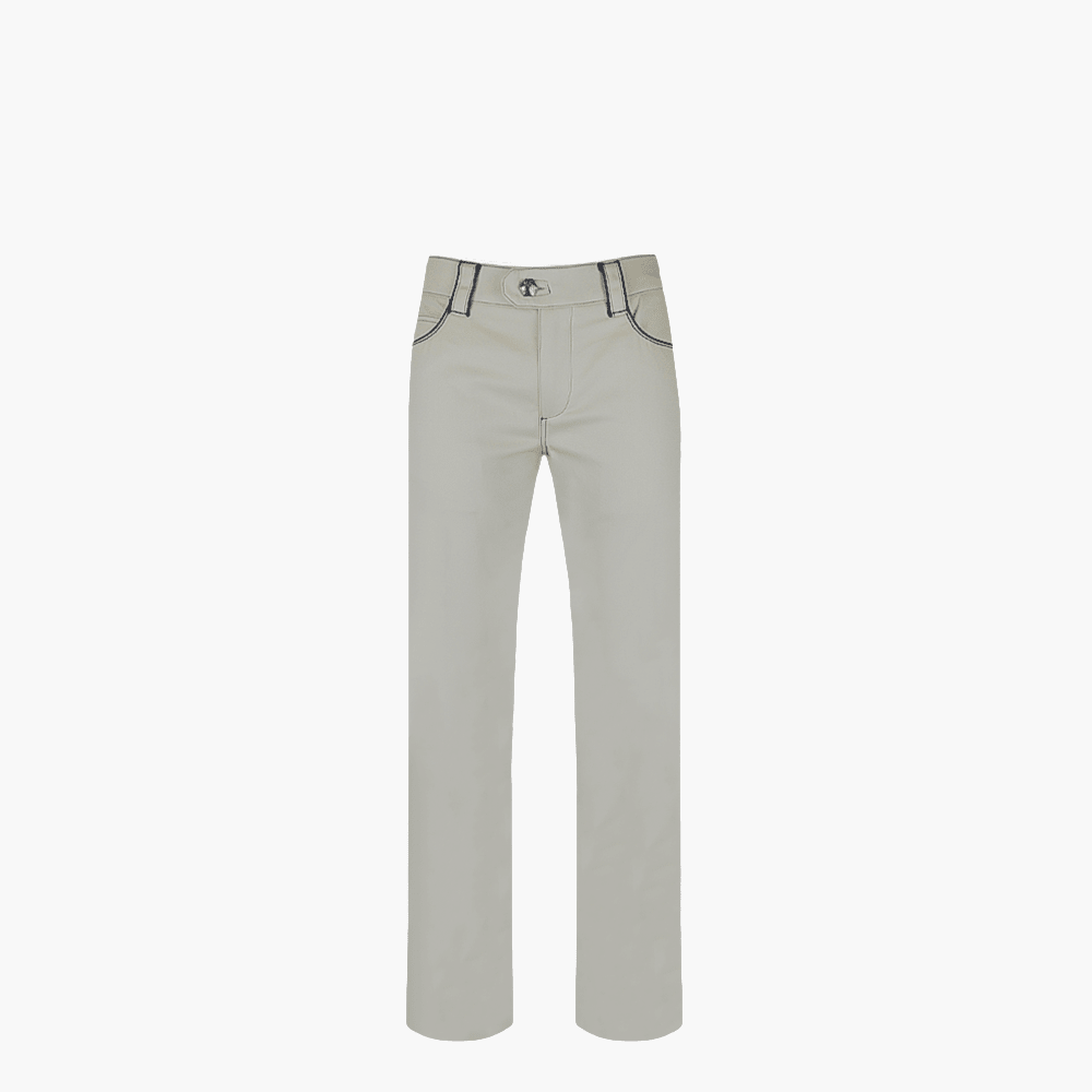 Beige Jeans with Hexagonal Logo - Angelo Galasso - Luxury Italian Menswear London
