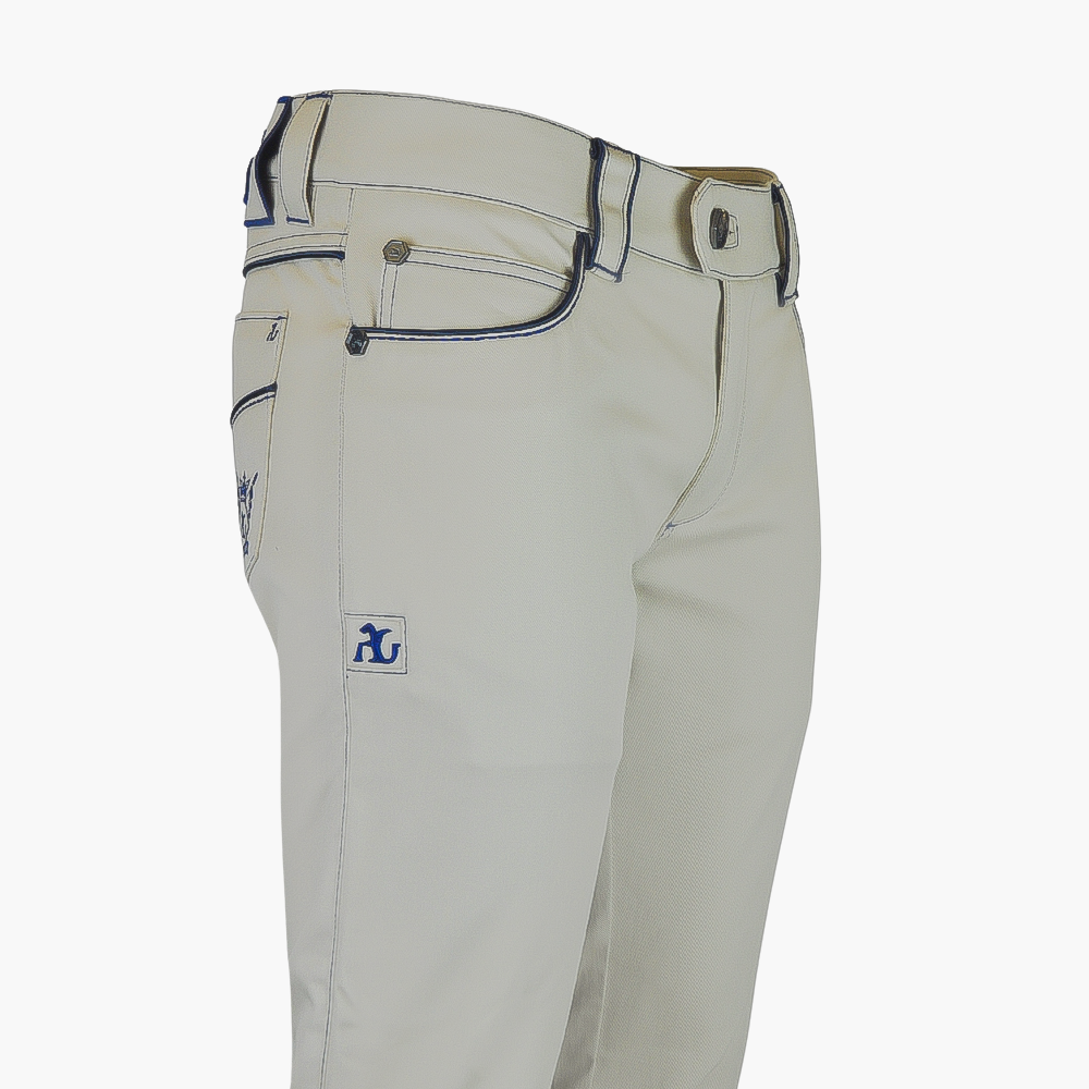 Beige Jeans with Hexagonal Logo - AG23SJJNS02FL