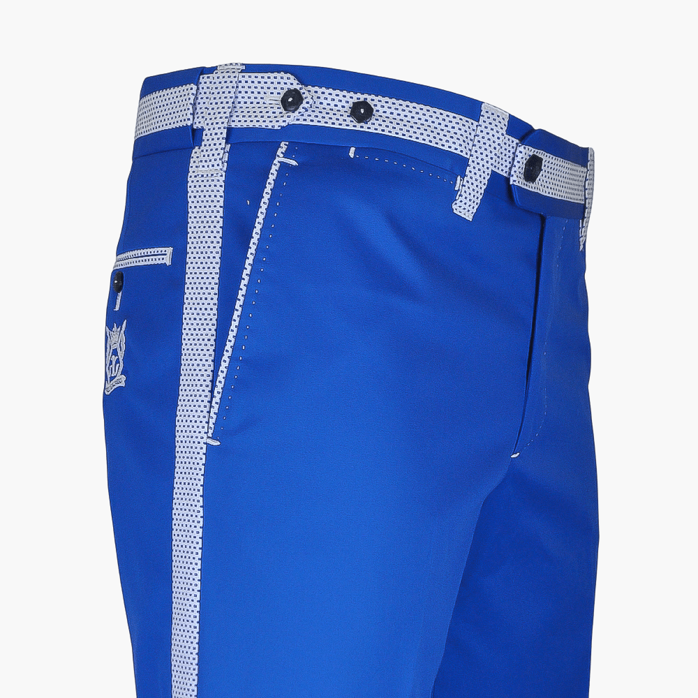 Light Blue Hexagonal Bermuda - Angelo Galasso - Luxury Italian Menswear London