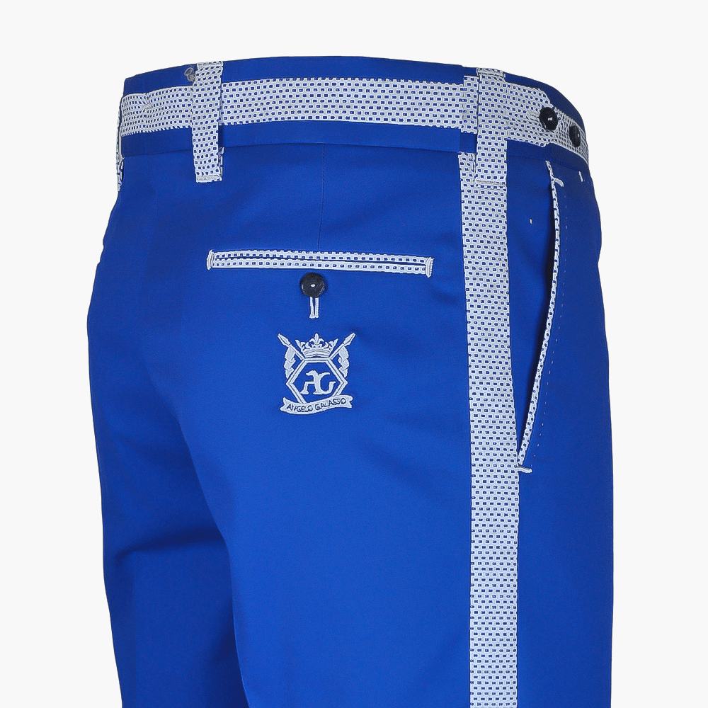 Light Blue Hexagonal Bermuda - Angelo Galasso - Luxury Italian Menswear London