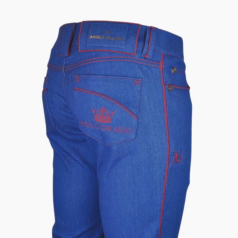 Blue & Red Crown Jeans - AG23SJJNS03FL