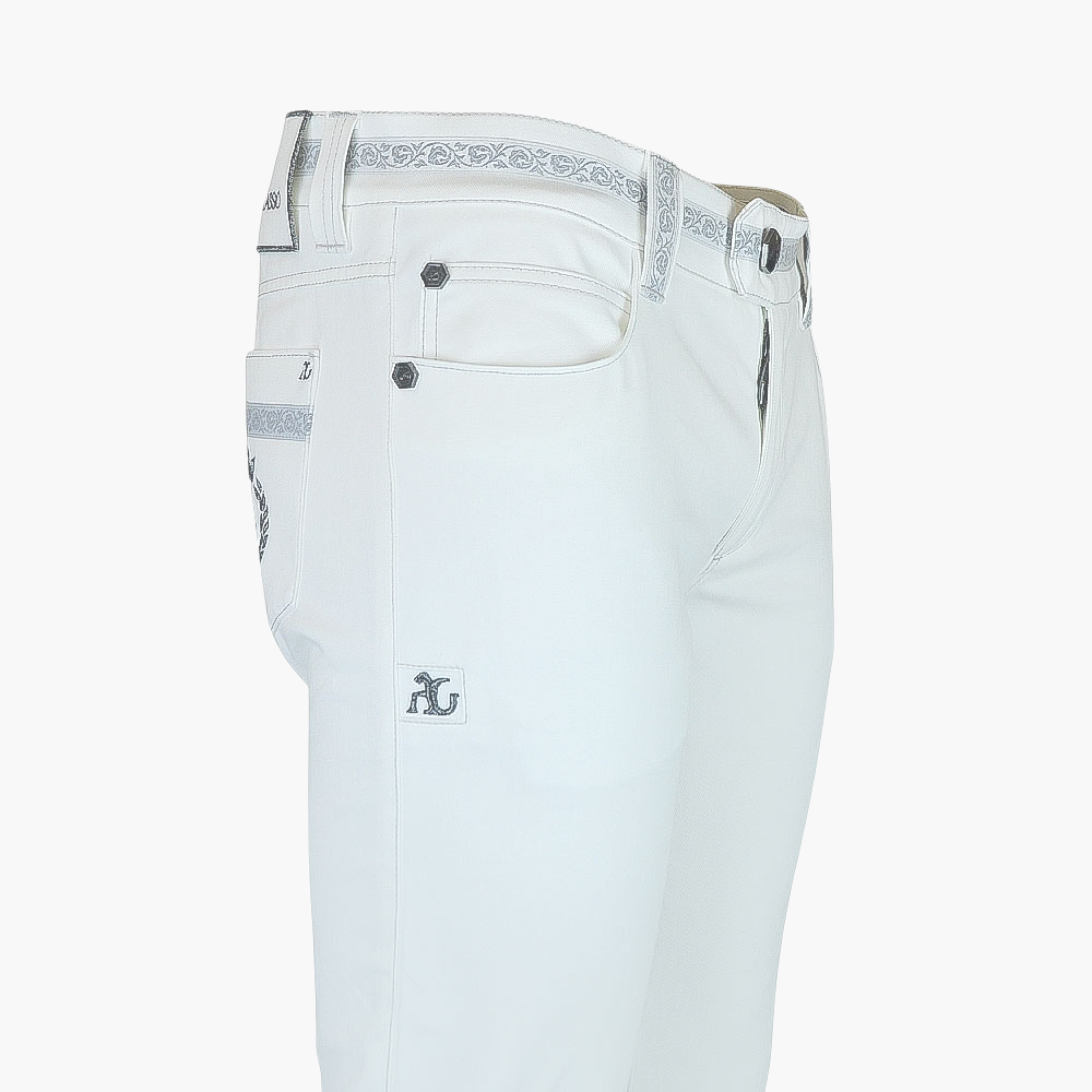 White Jeans with Alloro Logo -