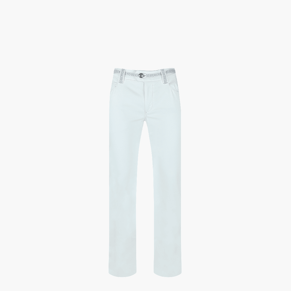 AG White Jeans with Alloro Logo - Angelo Galasso - Luxury Italian Menswear London