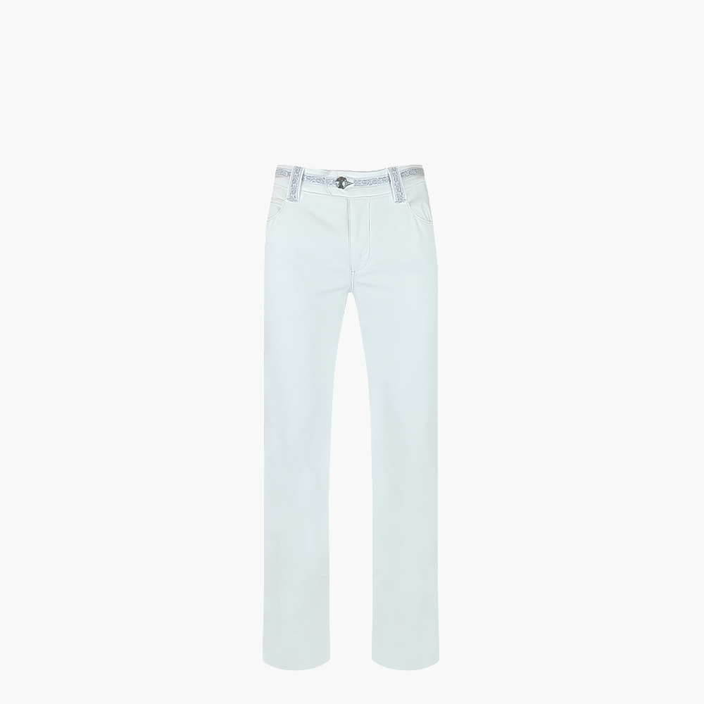 White Jeans with Alloro Logo -