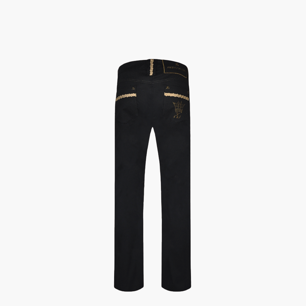 Black Jeans with Crown Logo -