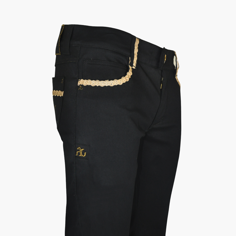 Black Jeans with Crown Logo -