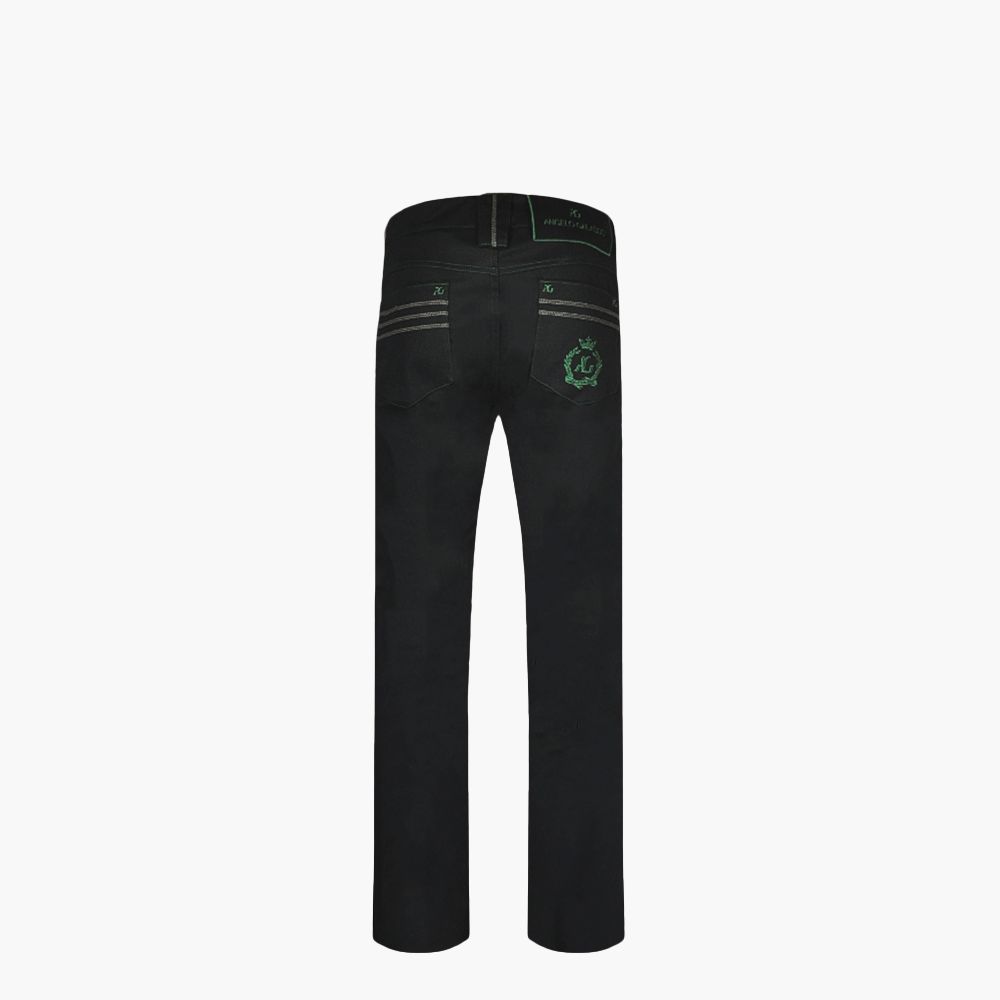 Black Jeans with  Green Alloro Logo - AG23SJJNS08FL