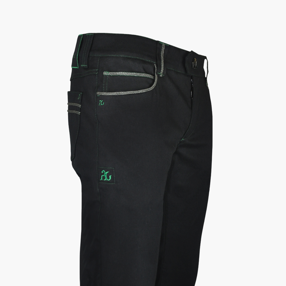 Black Jeans with  Green Alloro Logo - AG23SJJNS08FL