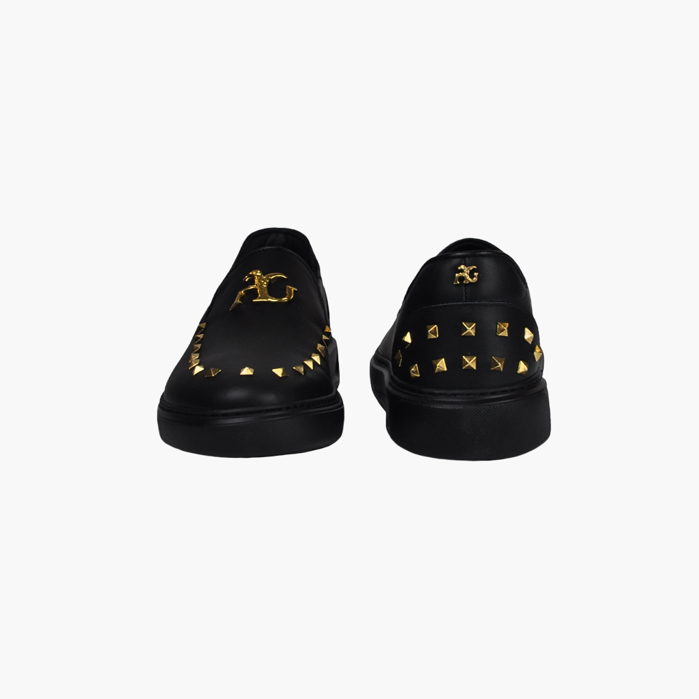 Black Gold Studs Slip-on Shoes - AG23SSCAF02FL