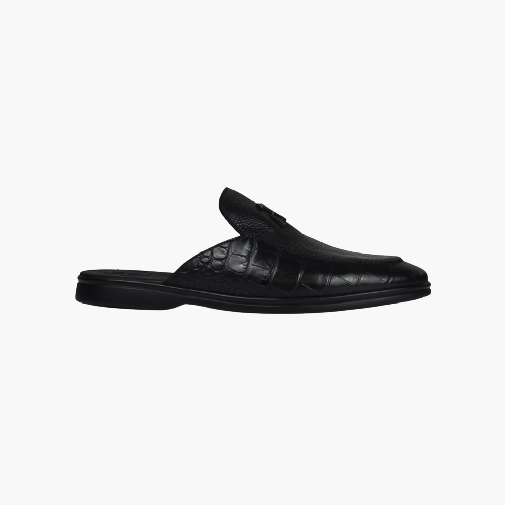 Black AG Calf-Cocco Sabot Shoes - AG23SSCAF05FL