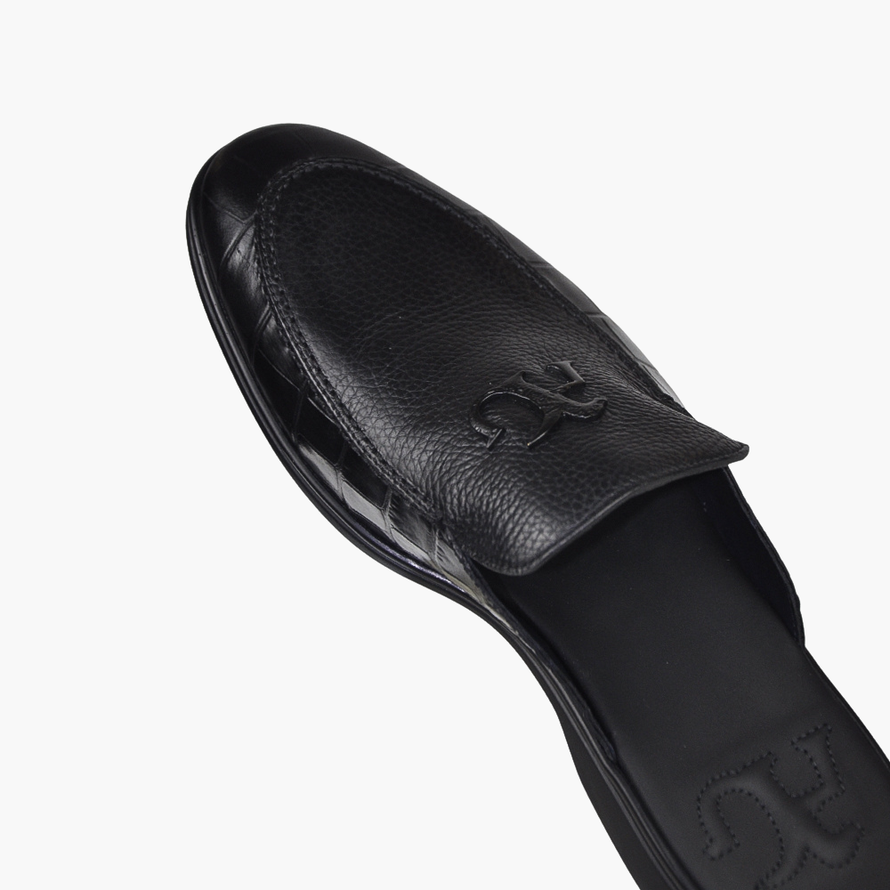 Black AG Calf-Cocco Sabot Shoes - AG23SSCAF05FL