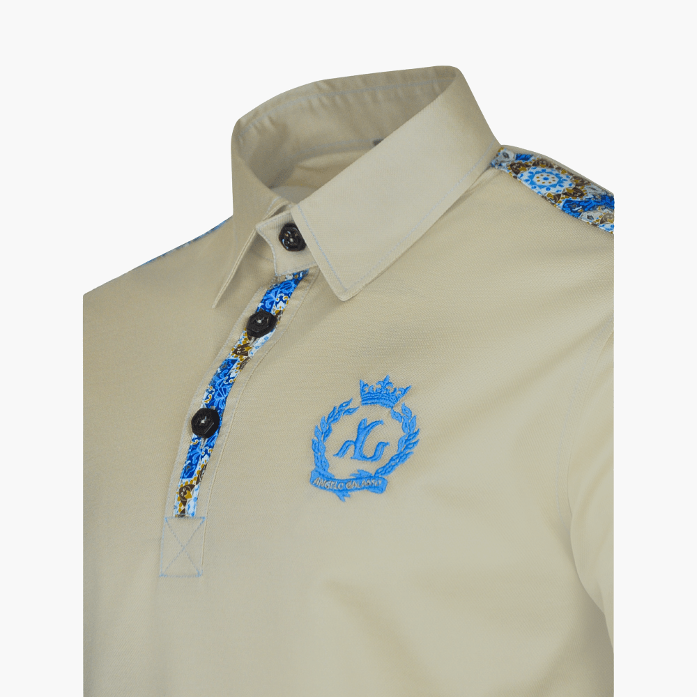 Beige Azulejo & AG Alloro Polo - Angelo Galasso - Luxury Italian Menswear London