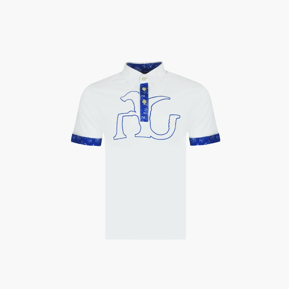 White  Floral & AG Logo Polo - AG23STPLO03FL