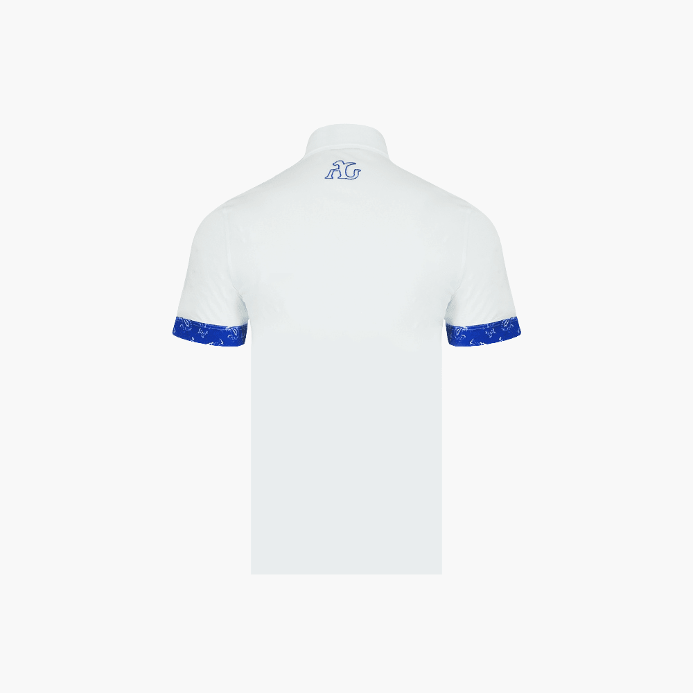 White Floral & AG Logo Polo - Angelo Galasso - Luxury Italian Menswear London