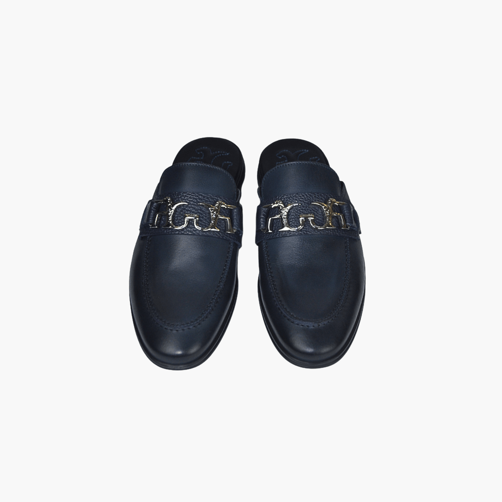 Blue Calfskin Sabot Shoes - Angelo Galasso - Luxury Italian Menswear London