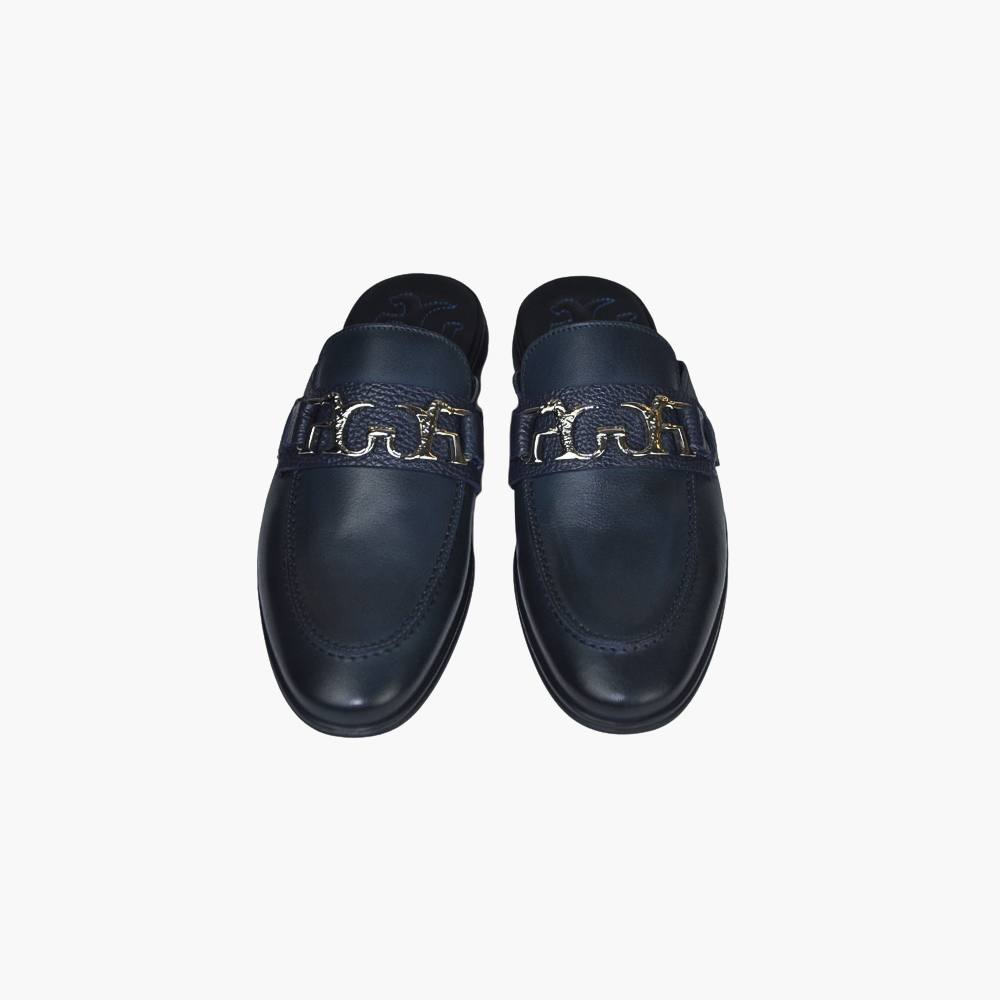 Blue  Calfskin Sabot Shoes -  AG23SSCAF03FL