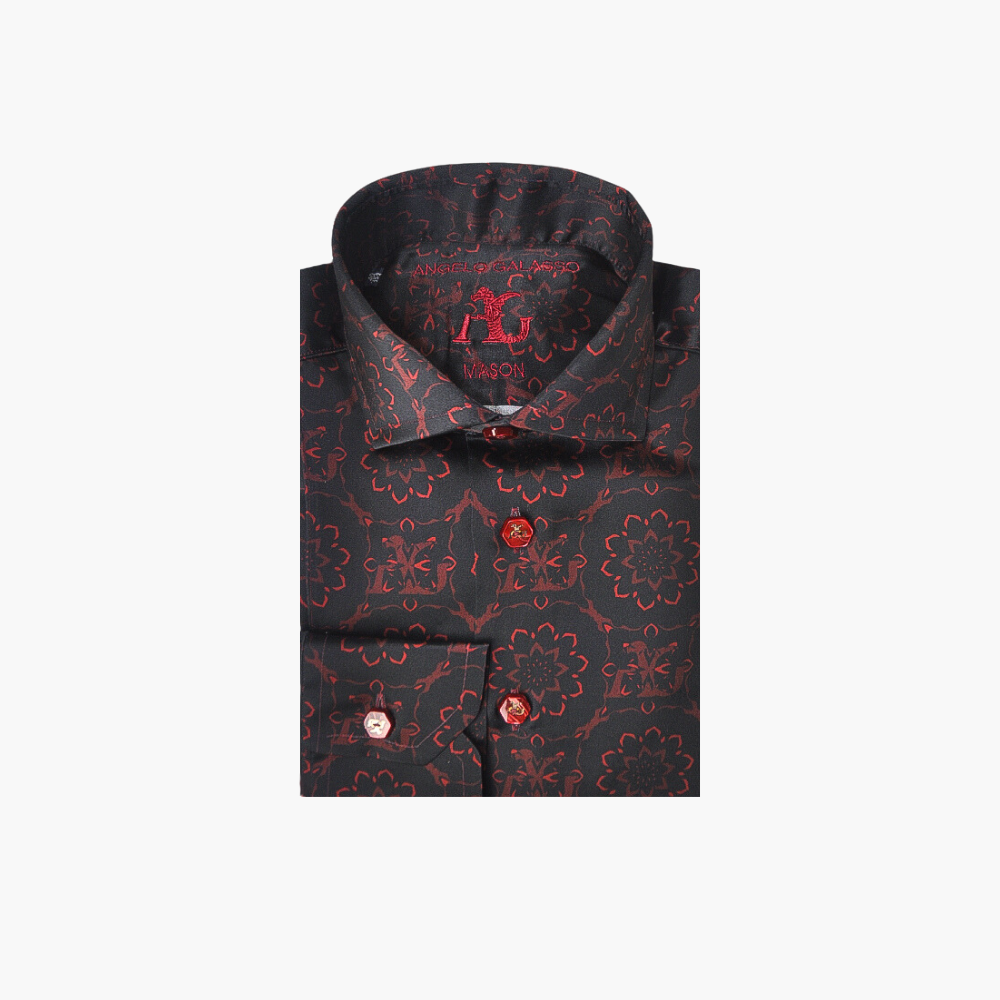 Black & Red AG Custom Print Mason Shirt