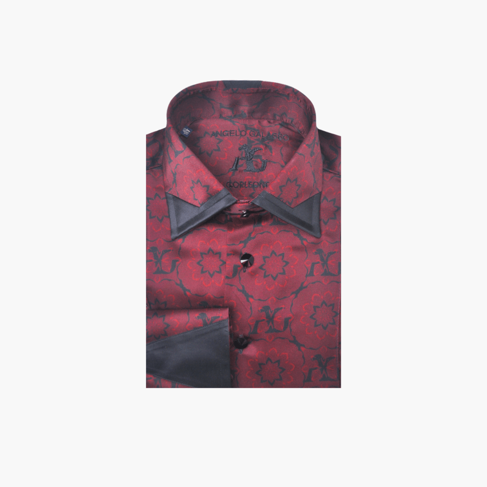 Red & Black Custom Print Shirt - Angelo Galasso - Luxury Italian Menswear London