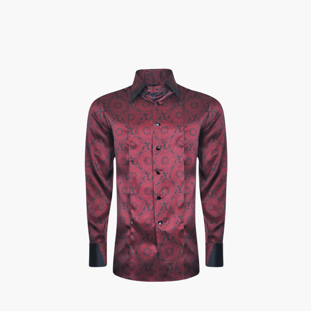 Red & Black Custom Print Shirt - Angelo Galasso - Luxury Italian Menswear London
