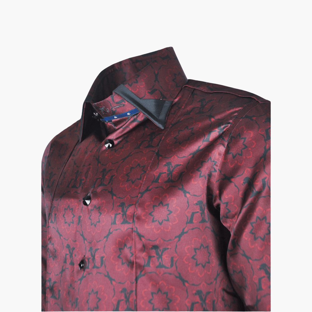 Red & Black Custom Print Shirt - Angelo Galasso - Luxury Italian Menswear London