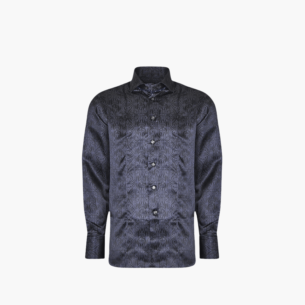 Grey AG Custom Print Mason Shirt - Angelo Galasso - Luxury Italian Menswear London