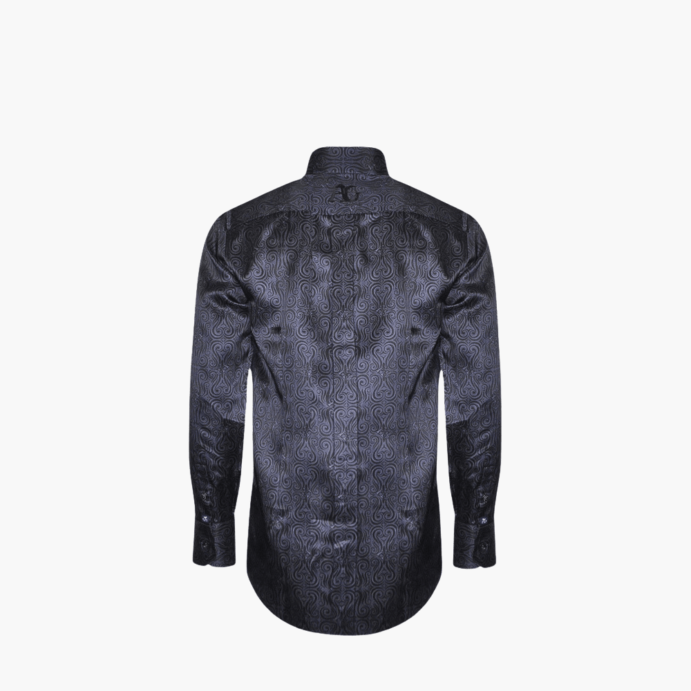 Grey AG Custom Print Mason Shirt - Angelo Galasso - Luxury Italian Menswear London