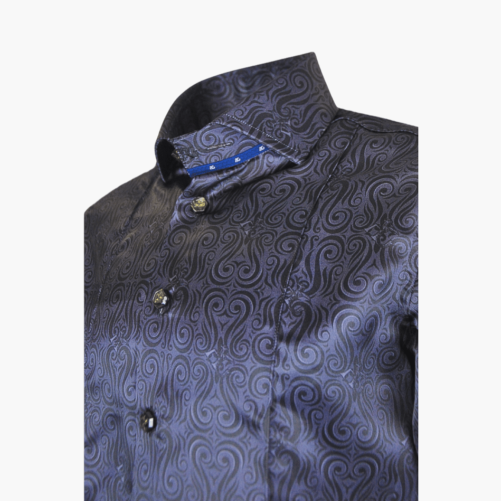 Grey AG Custom Print Mason Shirt - Angelo Galasso - Luxury Italian Menswear London