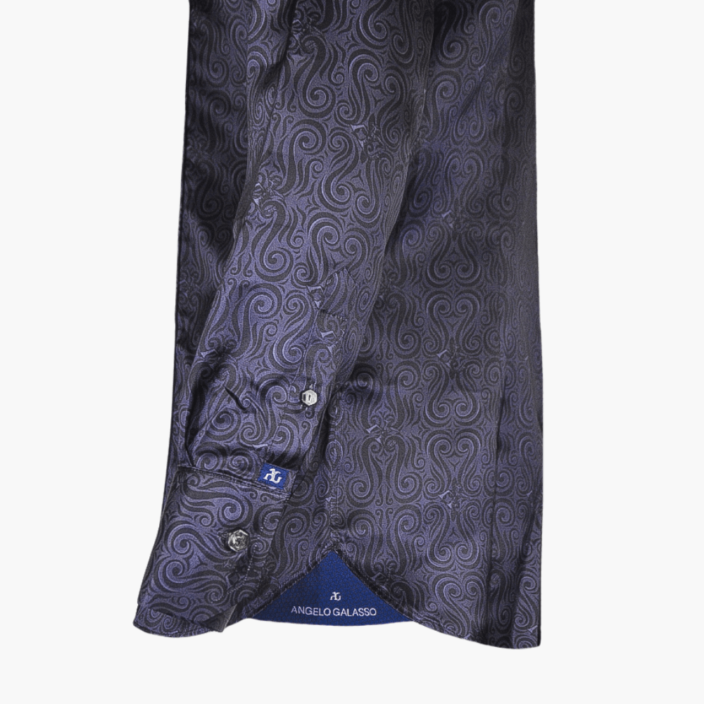 Grey AG Custom Print Mason Shirt - Angelo Galasso - Luxury Italian Menswear London