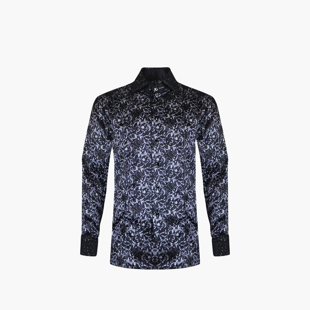 Black Crystal Custom Print Corleone Shirt - AG23W1HAS08