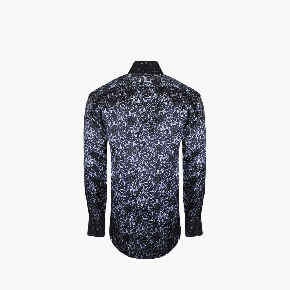 Black Crystal Custom Print Corleone Shirt - Angelo Galasso - Luxury Italian Menswear London