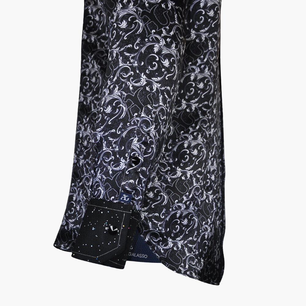 Black Crystal Custom Print Corleone Shirt - AG23W1HAS08