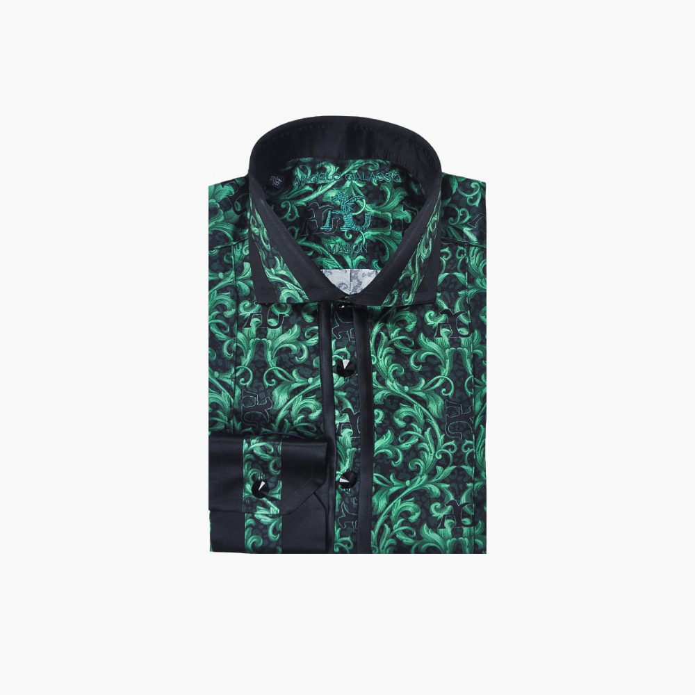 Green & Black Custom Print Mason Shirt