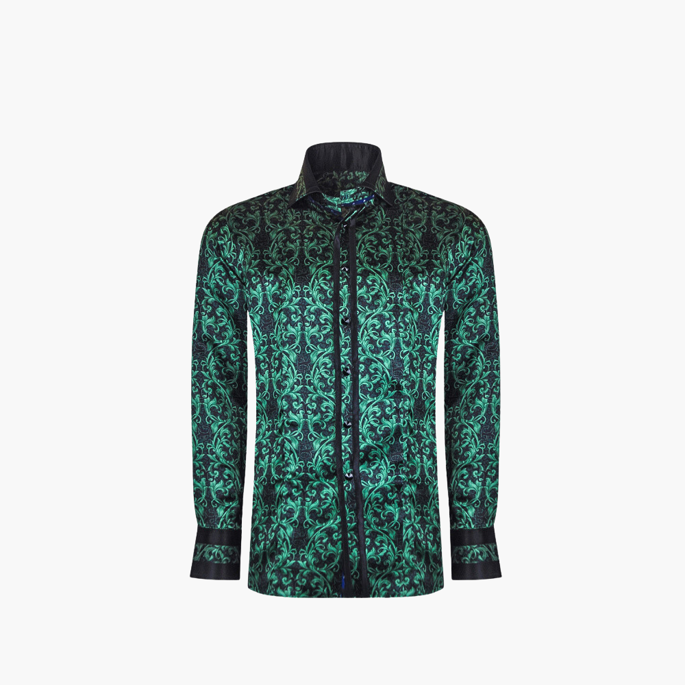 Green & Black Custom Print Mason Shirt