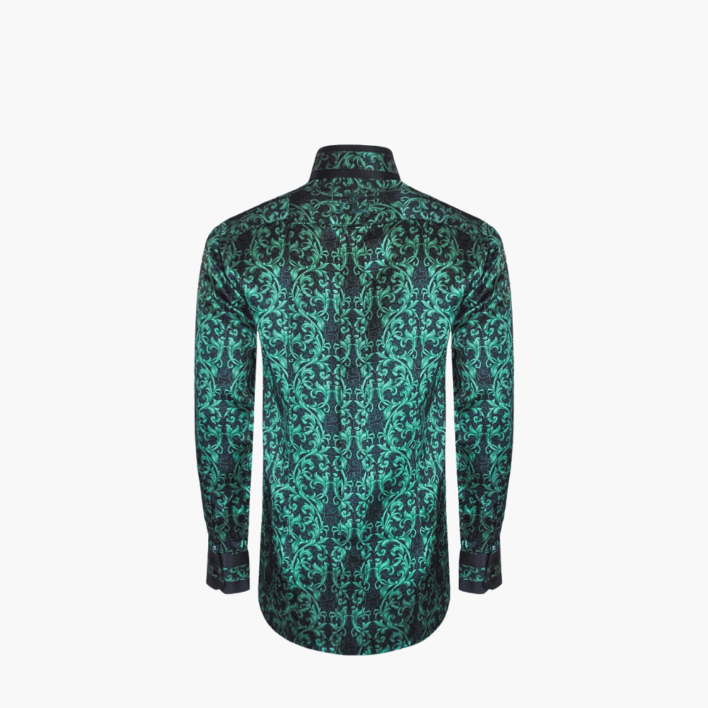 Green & Black Custom Print Mason Shirt - Angelo Galasso - Luxury Italian Menswear London