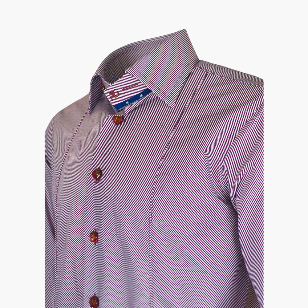 White & Burgundy Striped Corleone Shirt
