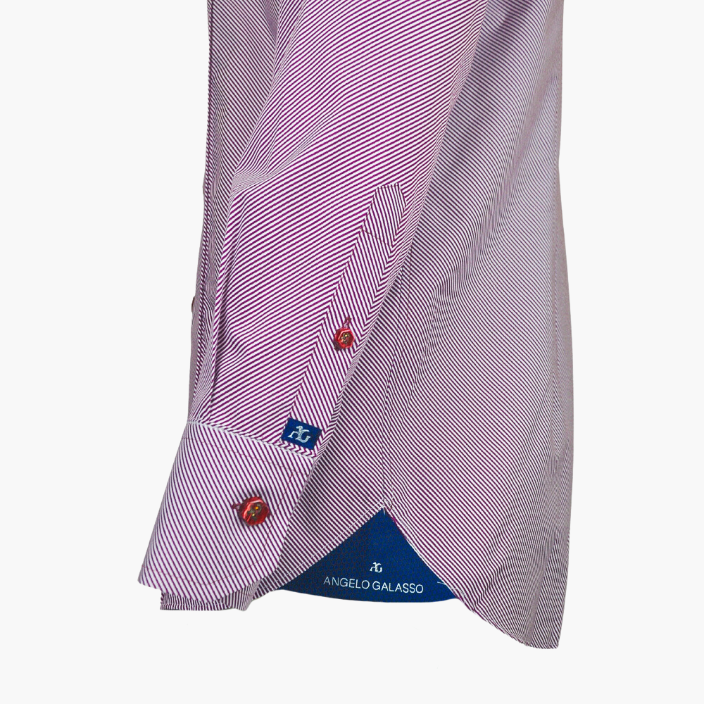 White & Burgundy Striped Corleone Shirt