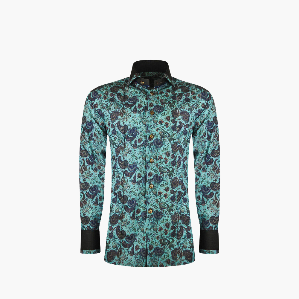 Green Paisley Print Mason Shirt